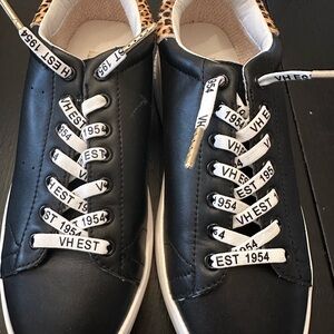 Vintage Havana Mules Size 8  Leopard Faux Fur & Black Faux Leather